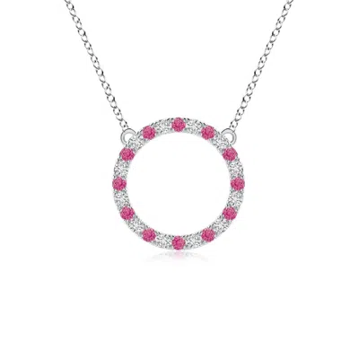ANGARA PINK SAPPHIRE AND DIAMOND OPEN CIRCLE ETERNITY PENDANT