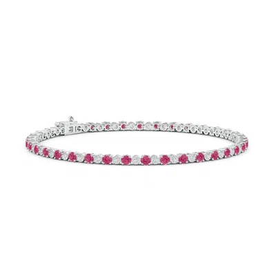 ANGARA PINK SAPPHIRE AND ILLUSION DIAMOND TENNIS BRACELET