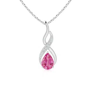 ANGARA PINK SAPPHIRE INFINITY SWIRL PENDANT WITH DIAMONDS