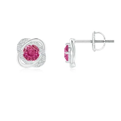 ANGARA PINK SAPPHIRE SOLITAIRE KNOT STUD EARRINGS