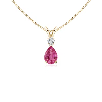 ANGARA PINK SAPPHIRE TEARDROP PENDANT WITH DIAMOND