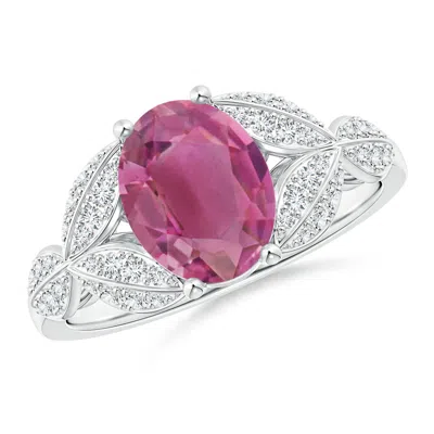 ANGARA PINK TOURMALINE AND DIAMOND TRILLIUM PETAL FLOWER RING