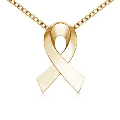 ANGARA ANGARA PLAIN YELLOW GOLD AWARENESS RIBBON PENDANT
