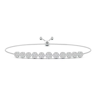 ANGARA PRESSURE-SET ROUND DIAMOND BOLO STYLE BRACELET