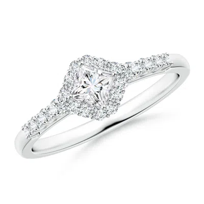 ANGARA PRINCESS-CUT DIAMOND HALO RING WITH ACCENTS