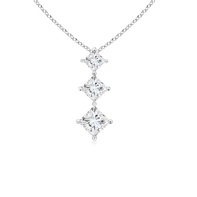ANGARA PRINCESS-CUT DIAMOND THREE STONE PENDANT
