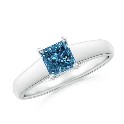 ANGARA PRINCESS-CUT ENHANCED BLUE DIAMOND SOLITAIRE ENGAGEMENT RING