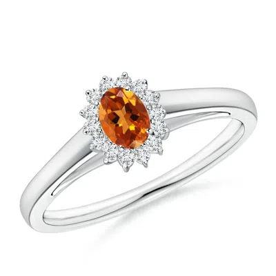 ANGARA PRINCESS DIANA INSPIRED CITRINE RING WITH DIAMOND HALO
