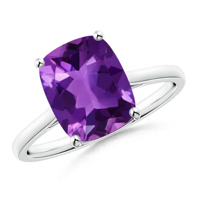 ANGARA PRONG-SET CUSHION AMETHYST SOLITAIRE RING