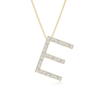 ANGARA PRONG-SET DIAMOND CAPITAL "E" INITIAL PENDANT