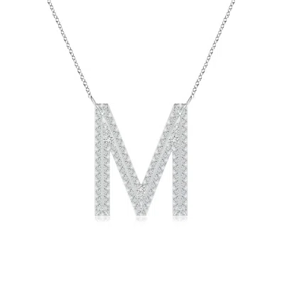 ANGARA PRONG-SET DIAMOND CAPITAL "M" KNIFE-EDGE INITIAL PENDANT