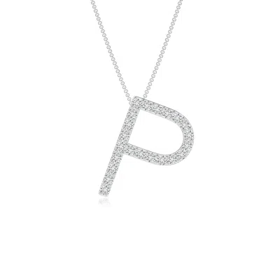 ANGARA PRONG-SET DIAMOND CAPITAL "P" INITIAL PENDANT