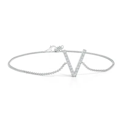 ANGARA PRONG-SET DIAMOND CAPITAL "V" INITIAL BRACELET