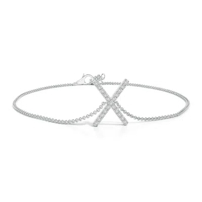 ANGARA PRONG-SET DIAMOND CAPITAL "X" INITIAL BRACELET