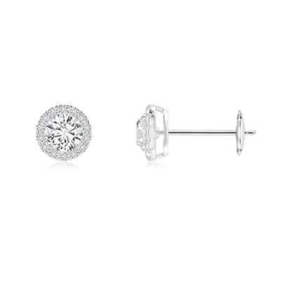 ANGARA PRONG-SET DIAMOND HALO STUD EARRINGS