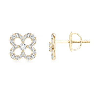ANGARA PRONG-SET DIAMOND OPEN PETAL FLORAL STUD EARRINGS