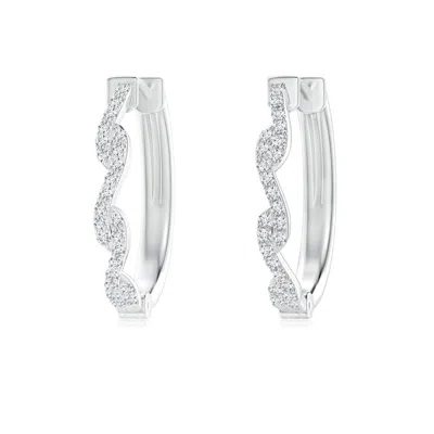 ANGARA PRONG-SET DIAMOND TWISTED OVAL HOOP EARRINGS