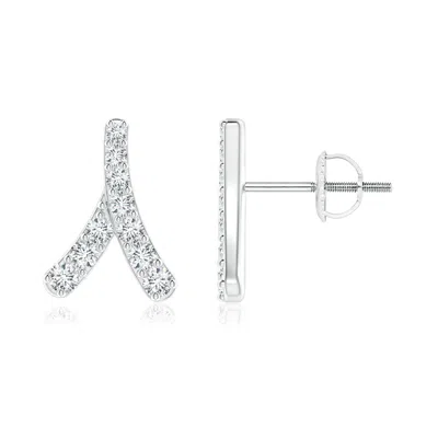 ANGARA PRONG-SET DIAMOND WISHBONE STUDS