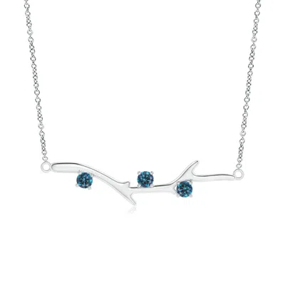 ANGARA PRONG-SET ENHANCED BLUE DIAMOND TREE BRANCH NECKLACE