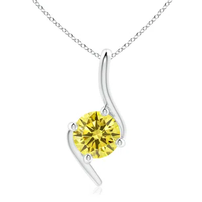 ANGARA PRONG-SET FANCY INTENSE YELLOW DIAMOND SOLITAIRE BYPASS PENDANT