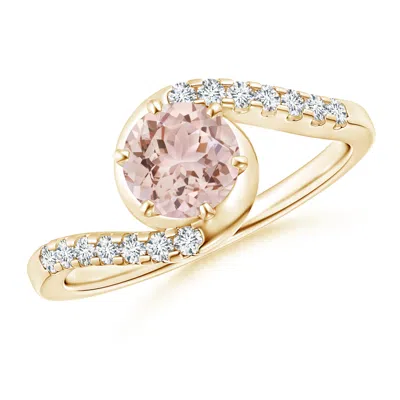 ANGARA PRONG-SET MORGANITE BYPASS RING WITH DIAMOND ACCENTS