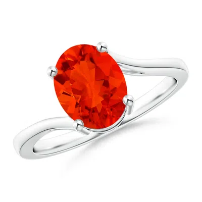 ANGARA PRONG SET OVAL FIRE OPAL SOLITAIRE BYPASS RING