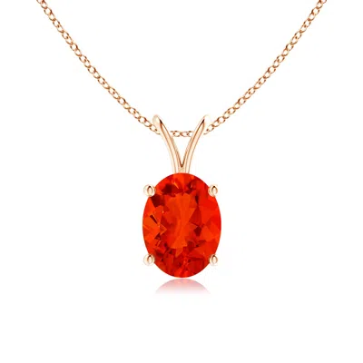 ANGARA PRONG-SET OVAL FIRE OPAL V-BALE SOLITAIRE PENDANT