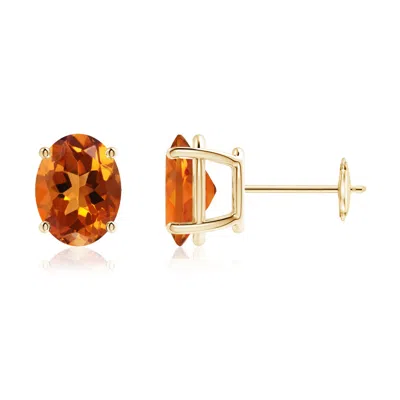 ANGARA PRONG-SET OVAL SOLITAIRE CITRINE STUD EARRINGS