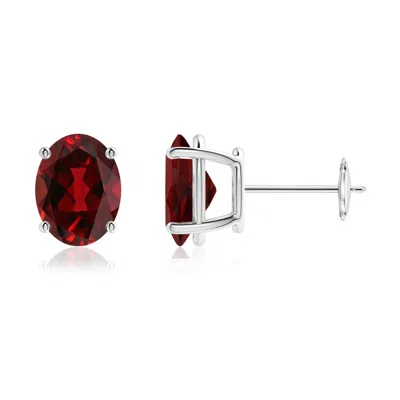 ANGARA PRONG-SET OVAL SOLITAIRE GARNET STUD EARRINGS