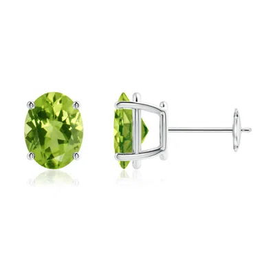 ANGARA PRONG-SET OVAL SOLITAIRE PERIDOT STUD EARRINGS