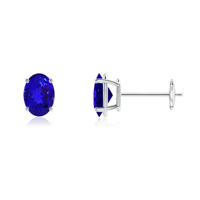 ANGARA PRONG-SET OVAL SOLITAIRE TANZANITE STUD EARRINGS