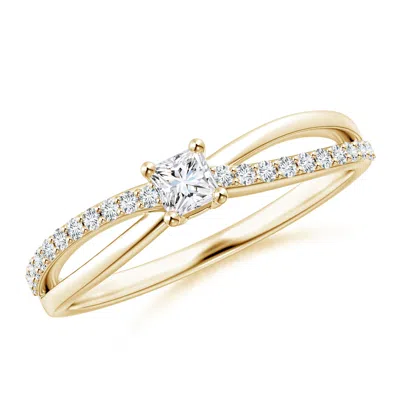 ANGARA PRONG SET PRINCESS-CUT DIAMOND SPLIT SHANK PROMISE RING