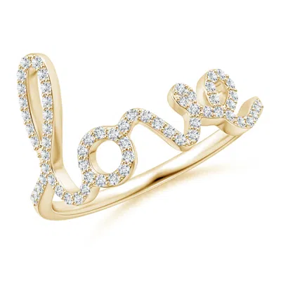 ANGARA PRONG SET ROUND DIAMOND CURSIVE "LOVE" RING