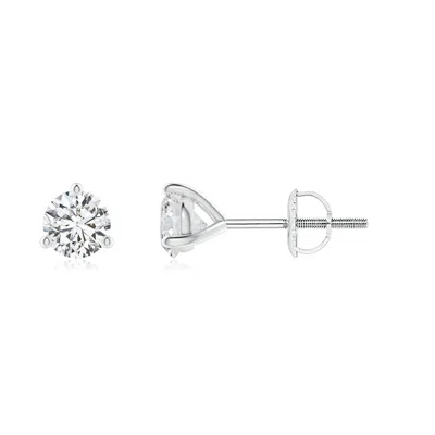ANGARA PRONG-SET ROUND DIAMOND MARTINI STUD EARRINGS