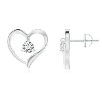 ANGARA PRONG-SET ROUND DIAMOND OPEN HEART STUD EARRINGS