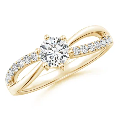 ANGARA PRONG SET ROUND DIAMOND SPLIT SHANK PROMISE RING