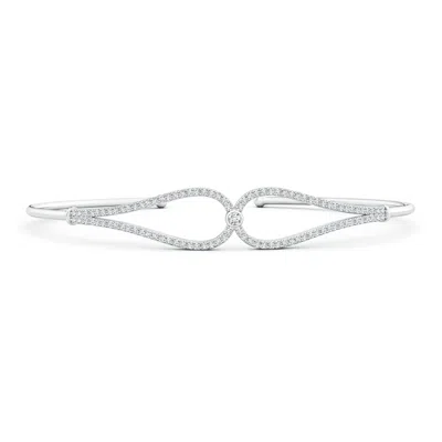 ANGARA PRONG-SET ROUND DIAMOND TEARDROP FLEX TUBE BANGLE