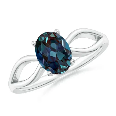 ANGARA PRONG-SET SOLITAIRE LAB-GROWN ALEXANDRITE SPLIT SHANK RING