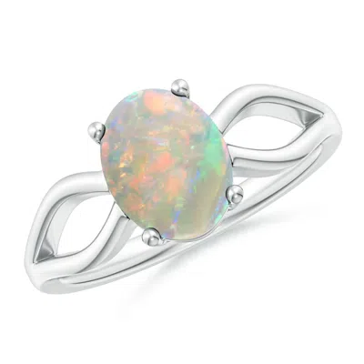 ANGARA PRONG-SET SOLITAIRE OPAL SPLIT SHANK RING