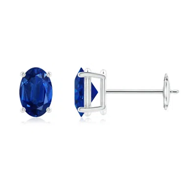 ANGARA PRONG-SET SOLITAIRE OVAL SAPPHIRE STUD EARRINGS