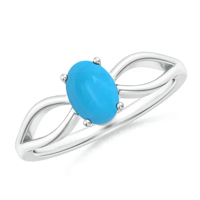 ANGARA PRONG-SET SOLITAIRE TURQUOISE SPLIT SHANK RING