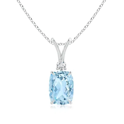 ANGARA RECTANGULAR CUSHION AQUAMARINE V-BALE PENDANT