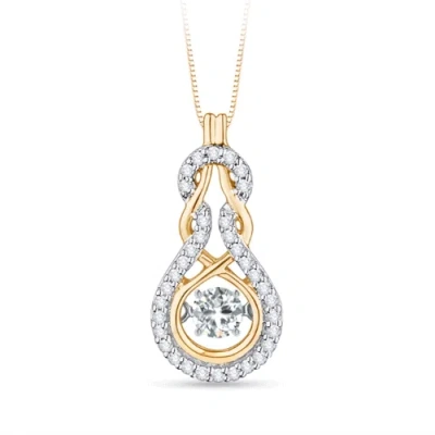 ANGARA ROCKING DIAMOND INFINITY KNOT PENDANT WITH DIAMONDS