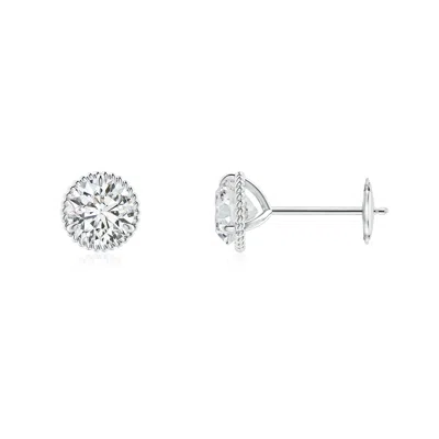 ANGARA ROPE FRAMED CLAW-SET DIAMOND MARTINI STUD EARRINGS