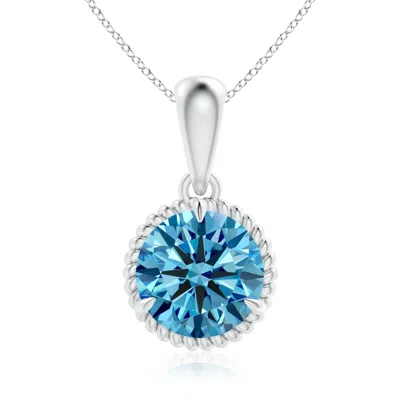 ANGARA ROPE-FRAMED CLAW-SET LAB-GROWN FANCY INTENSE BLUE DIAMOND SOLITAIRE PENDANT