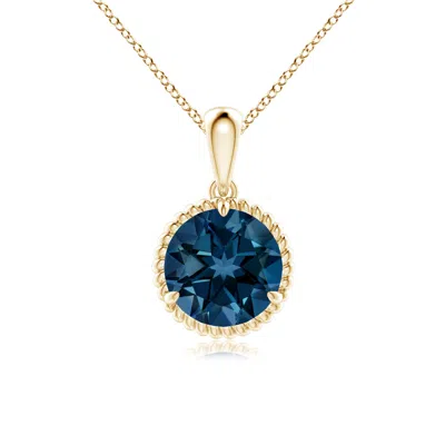 ANGARA ROPE-FRAMED CLAW-SET LONDON BLUE TOPAZ SOLITAIRE PENDANT