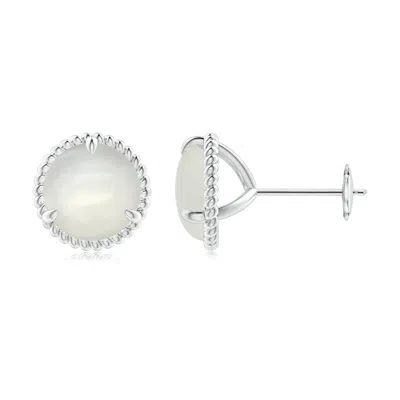 ANGARA ROPE FRAMED CLAW-SET MOONSTONE MARTINI STUD EARRINGS