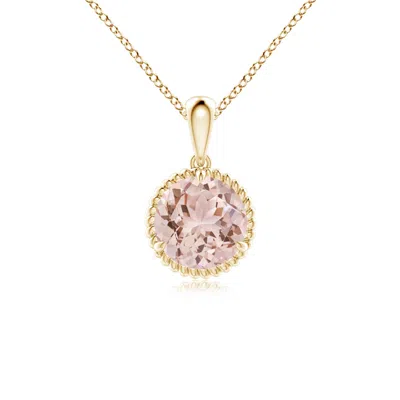 ANGARA ROPE-FRAMED CLAW-SET MORGANITE SOLITAIRE PENDANT
