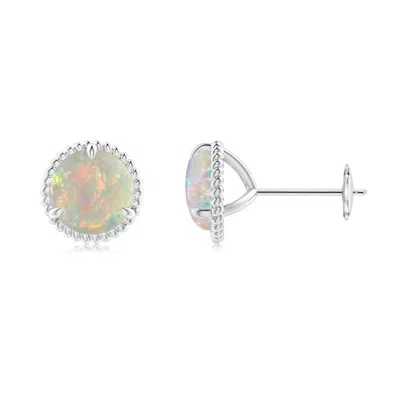 ANGARA ROPE FRAMED CLAW-SET OPAL MARTINI STUD EARRINGS