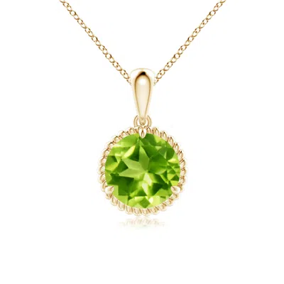 ANGARA ROPE-FRAMED CLAW-SET PERIDOT SOLITAIRE PENDANT